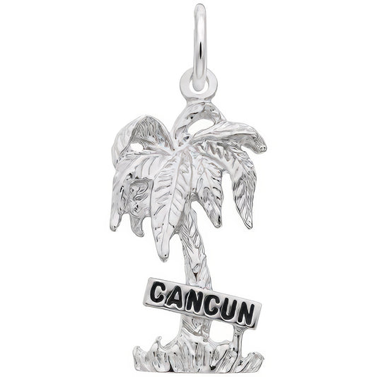 Cancun Palm Tree Charm - Metal - Sterling Silver