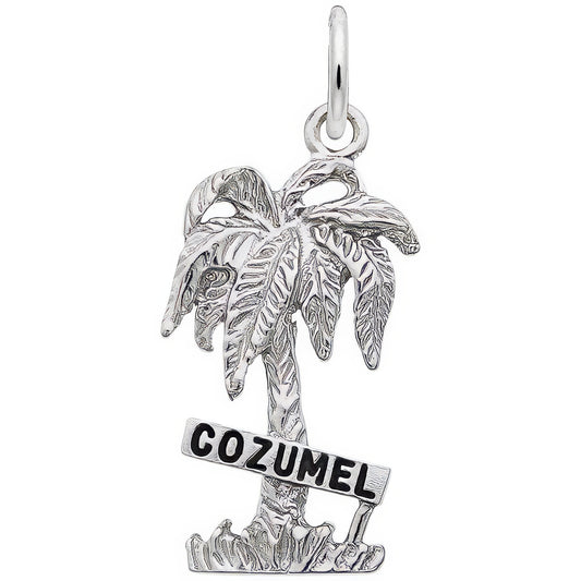 Cozumel Palm Tree Charm - Metal - Sterling Silver