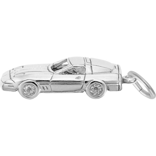 Late Model American Sports Car Charm - Metal - Sterling Silver