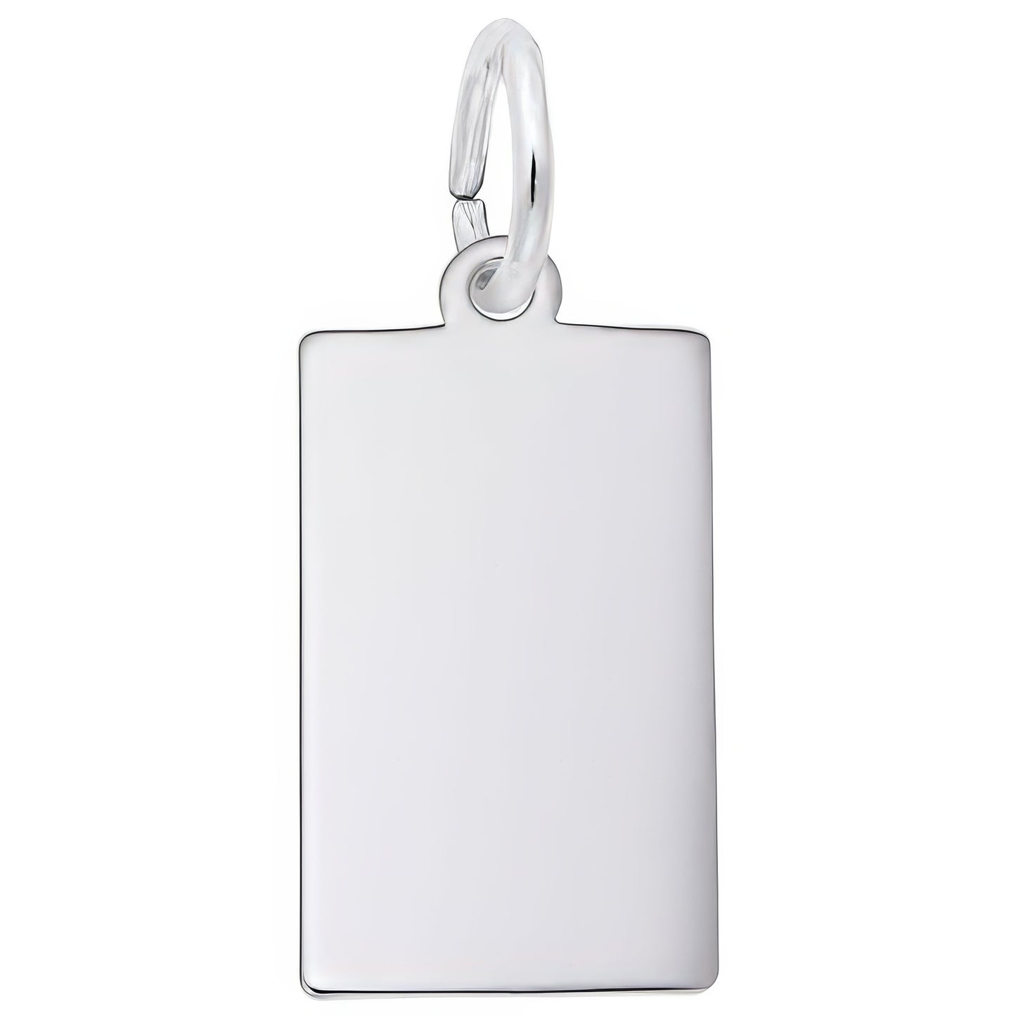 Sterling Silver Small Rectangle Dog Tag Charm