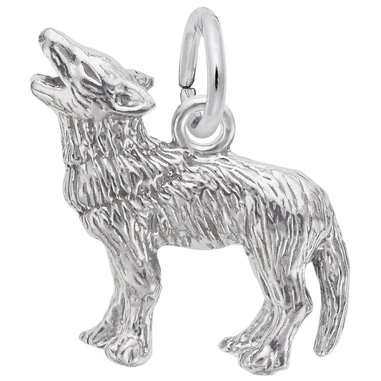 Charms Sterling Silver Wolf Charm