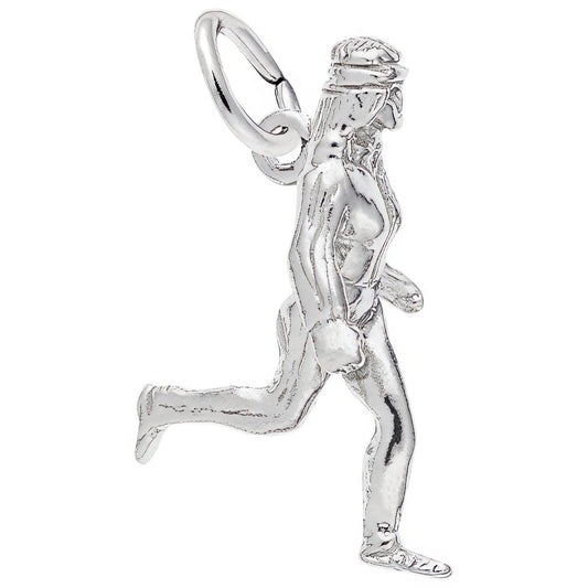 Jogger Charm - Metal - Sterling Silver