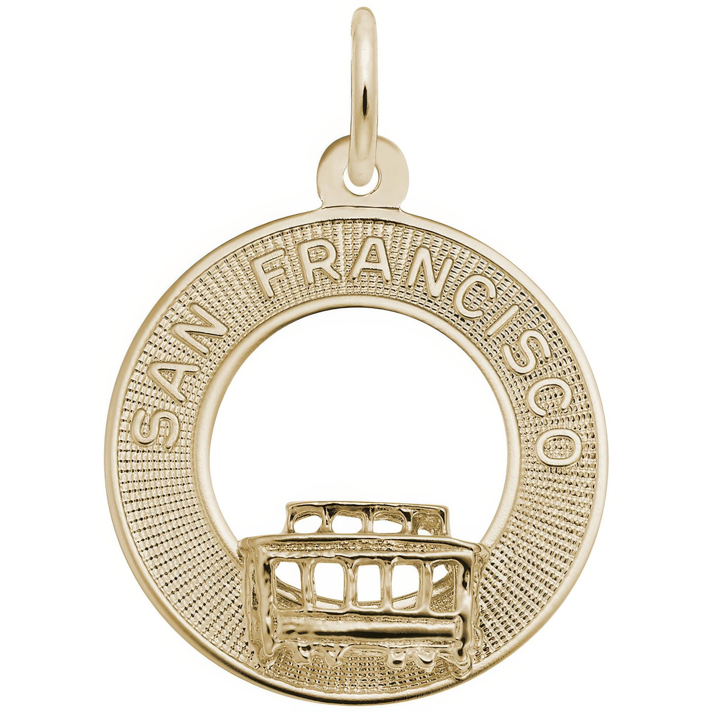 San Francisco Cable Car Ring Charm - Metal - Sterling Silver