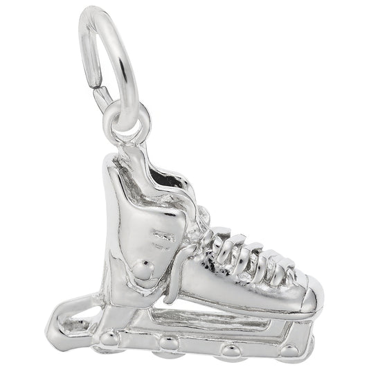 Roller Blade Charm - Metal - Sterling Silver