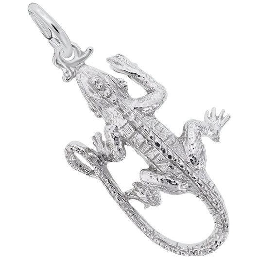 Iguana Charm - Metal - Sterling Silver