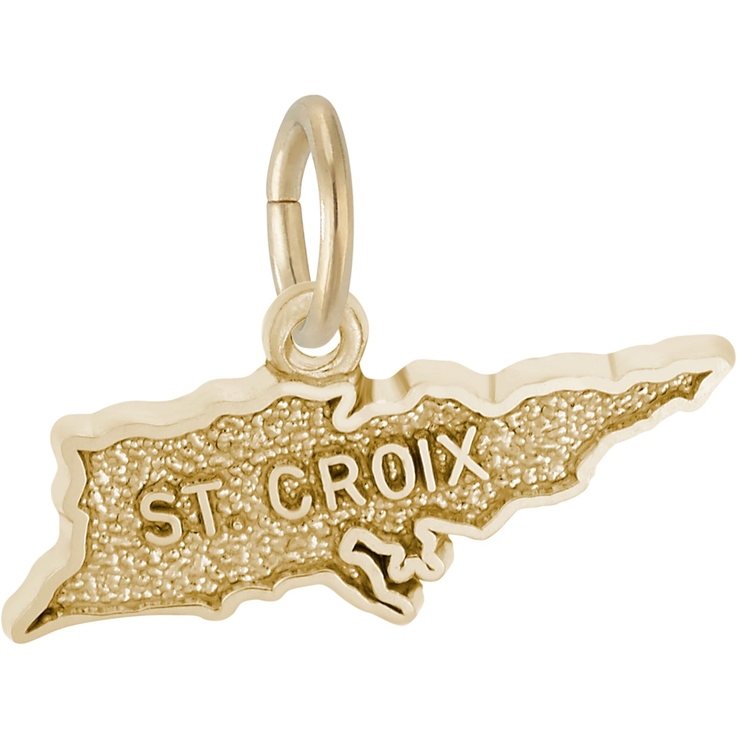 St. Croix Map Charm - Metal - Sterling Silver