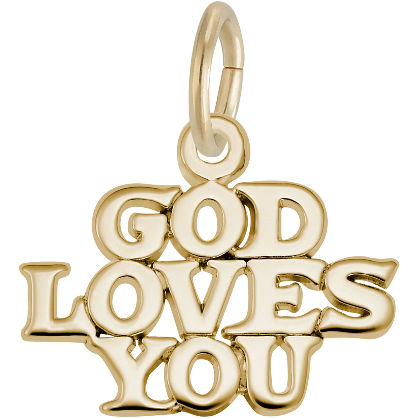 Sterling Silver God Loves You Charm