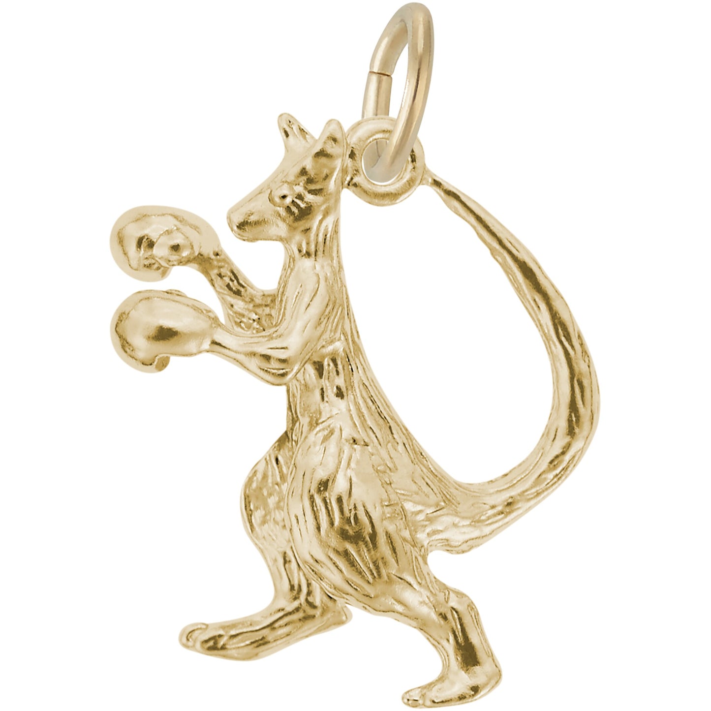 Boxing Kangaroo Charm - Metal - Sterling Silver