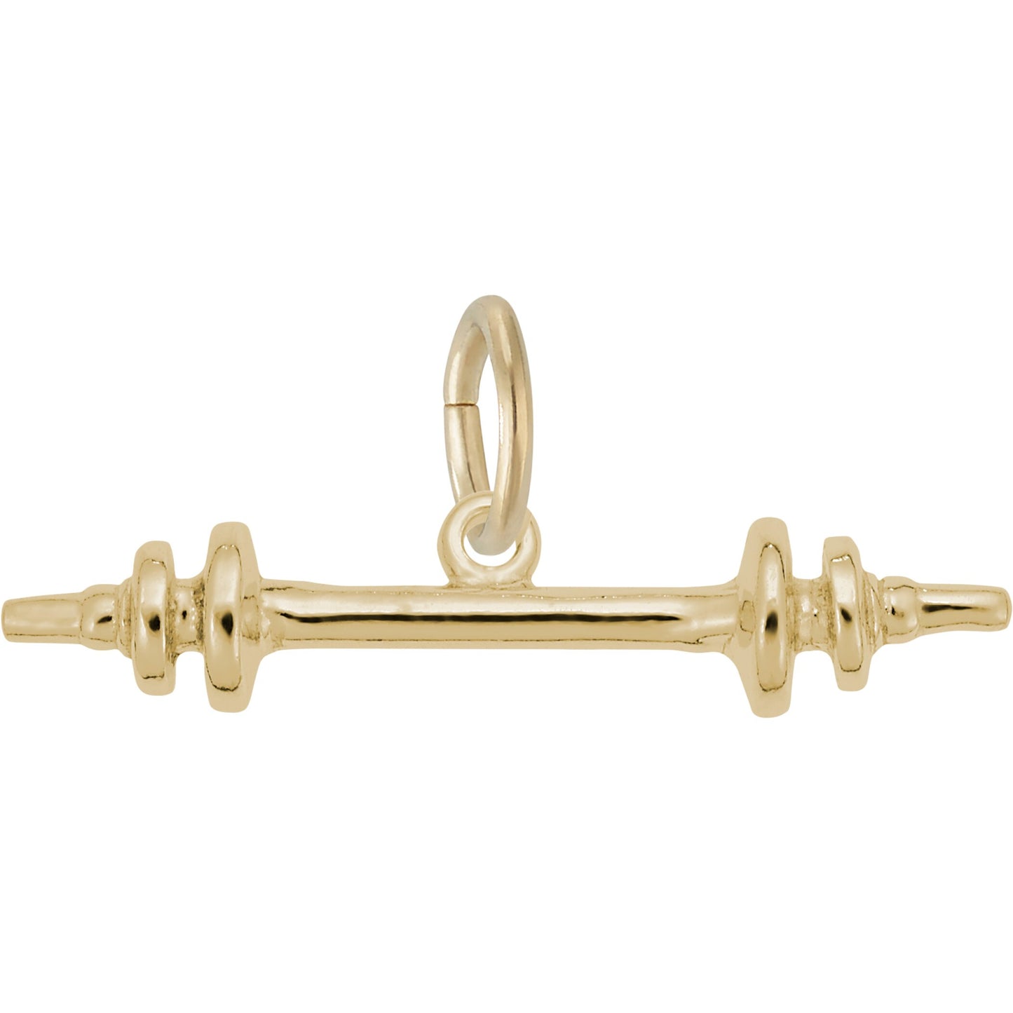 Weightlifting Barbell Charm - Metal - Sterling Silver
