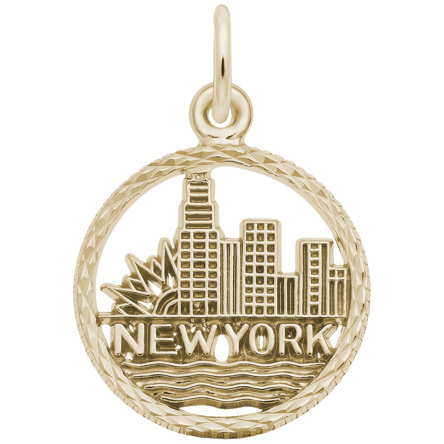 Sterling Silver New York Skyline Charm - 16mm x 16mm