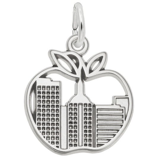 Sterling Silver New York Skyline Charm - 15mm x 15mm