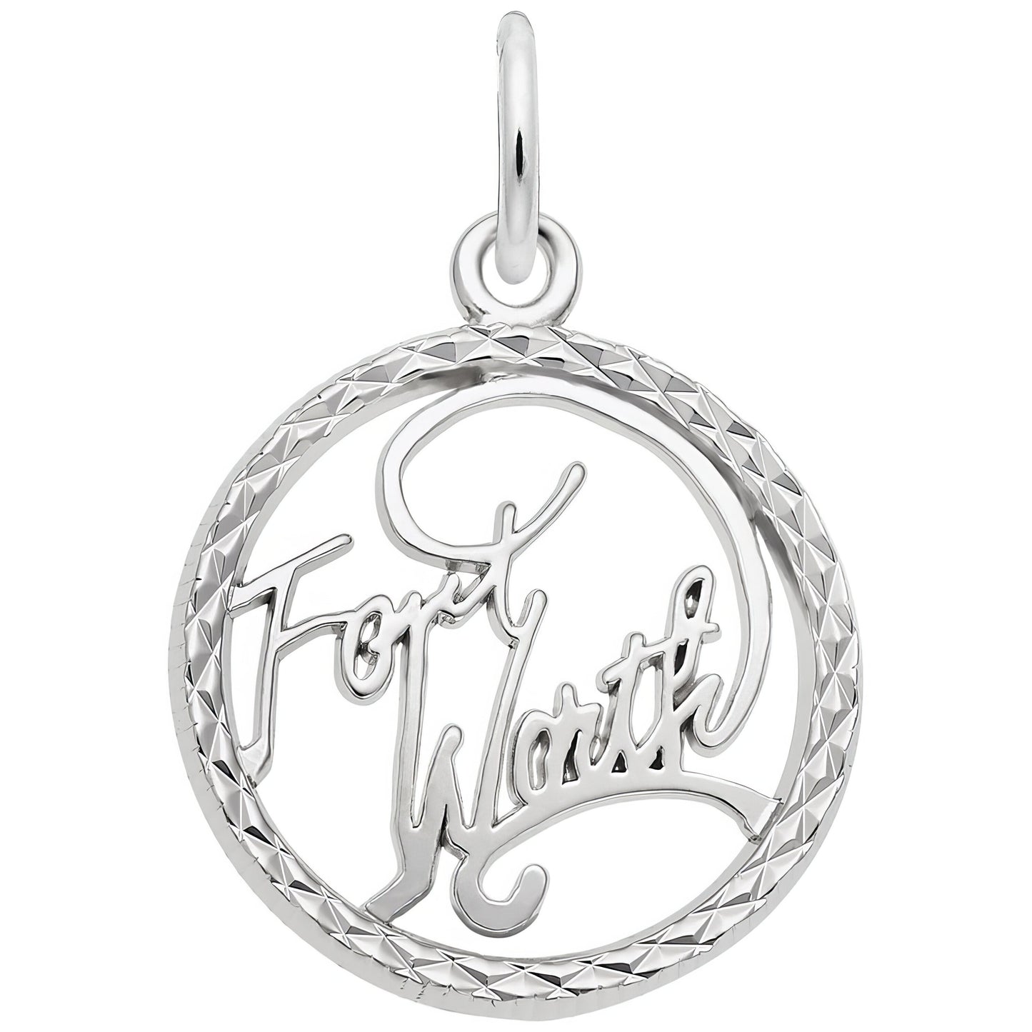 Fort Worth Faceted Charm - Metal - Sterling Silver