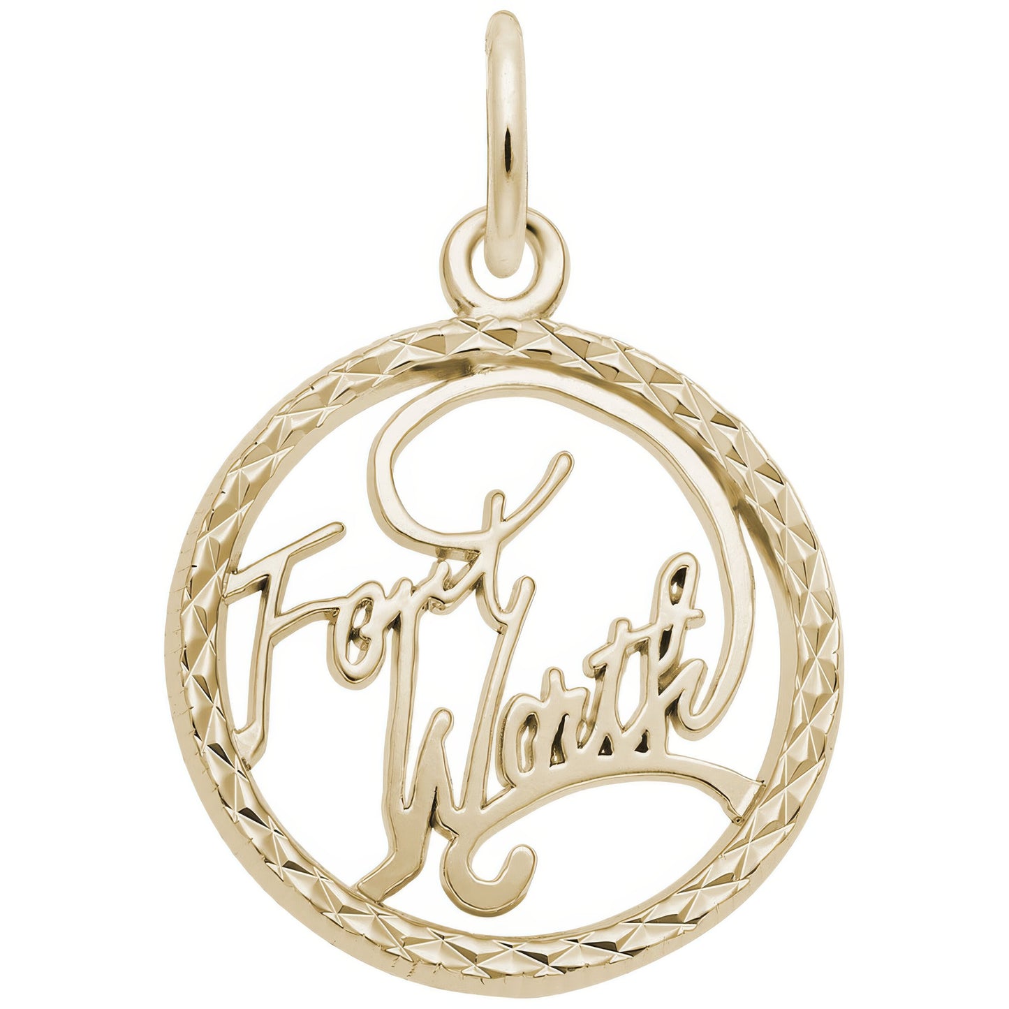 Fort Worth Faceted Charm - Metal - Sterling Silver