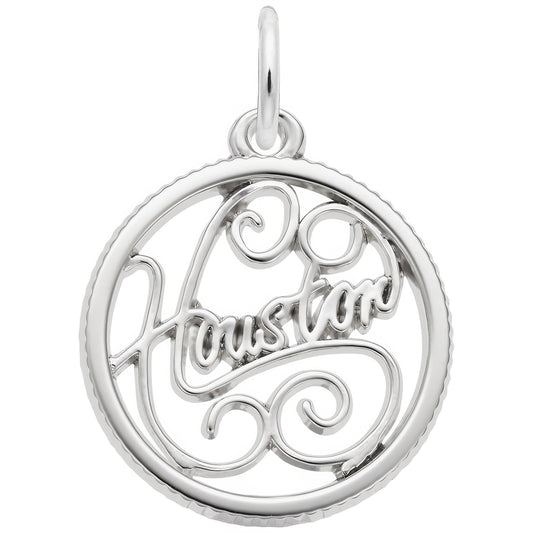 Houston Faceted Charm - Metal - Sterling Silver