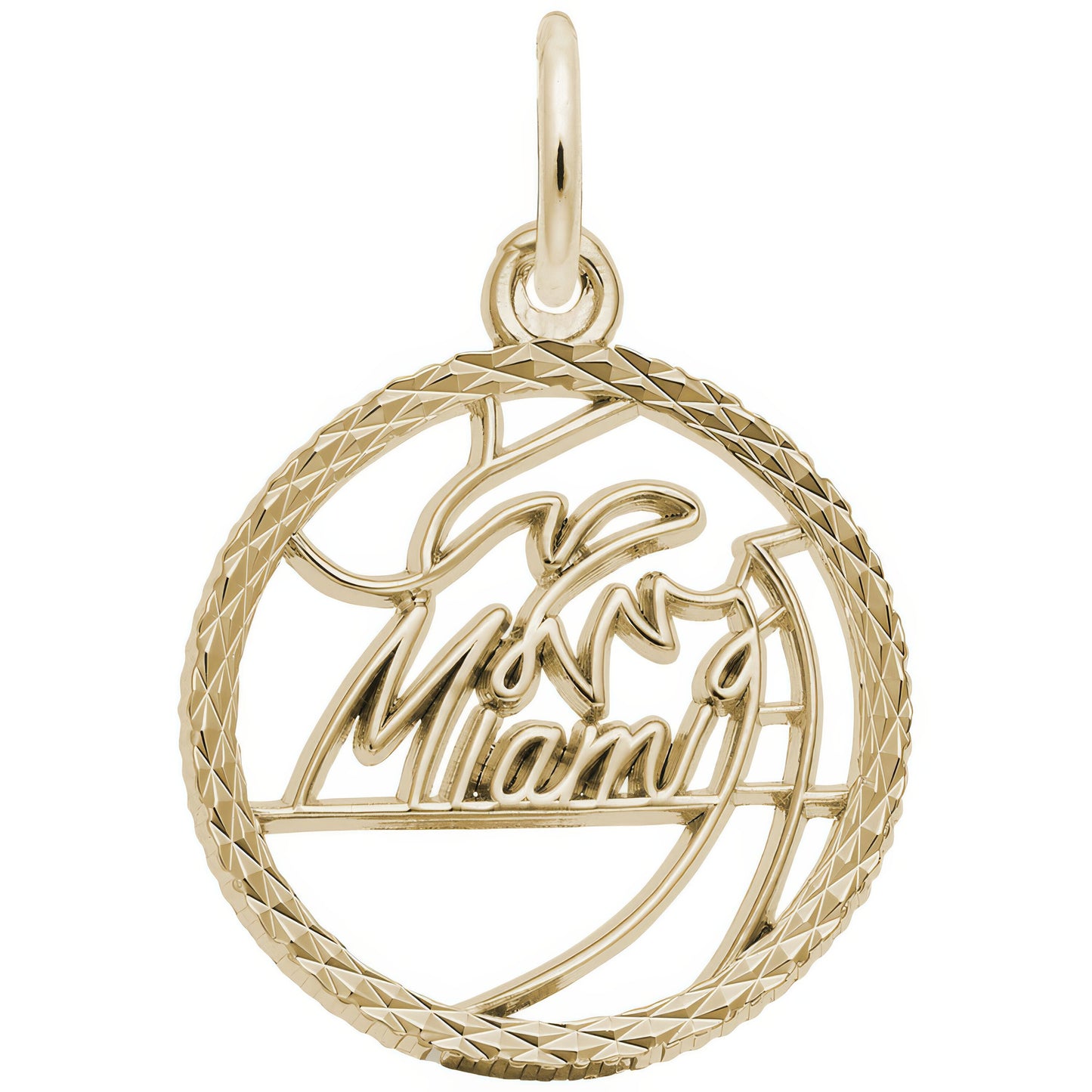 Miami Faceted Charm - Metal - Sterling Silver