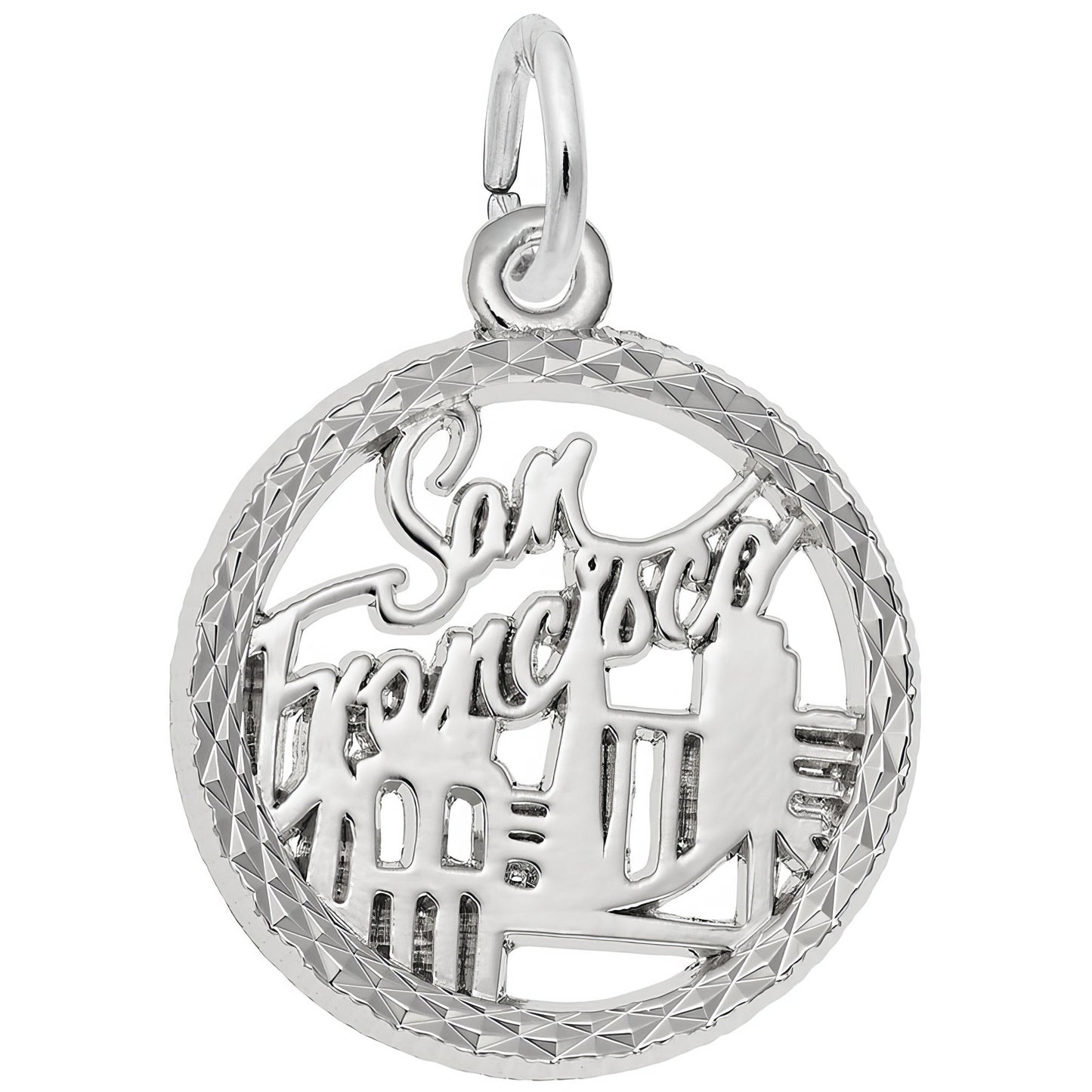 San Francisco Faceted Charm - Metal - Sterling Silver