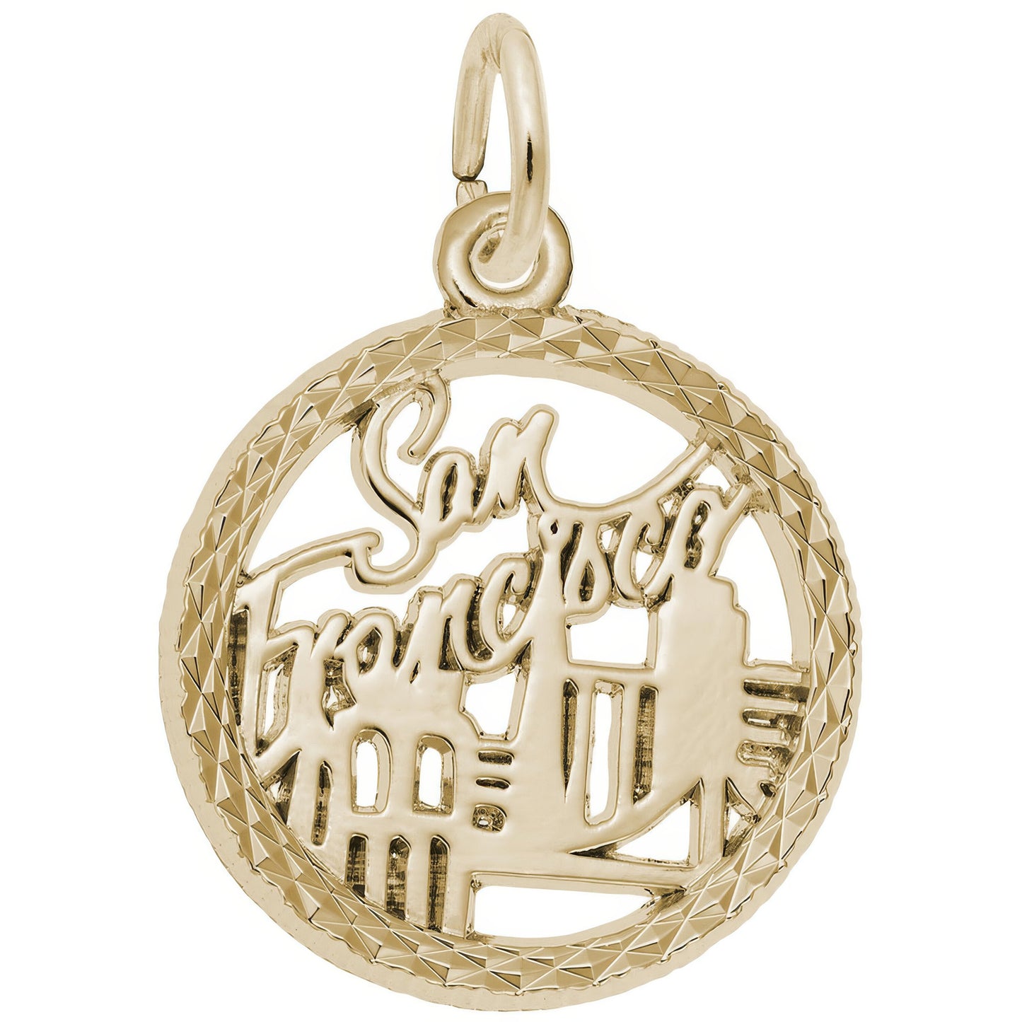San Francisco Faceted Charm - Metal - Sterling Silver