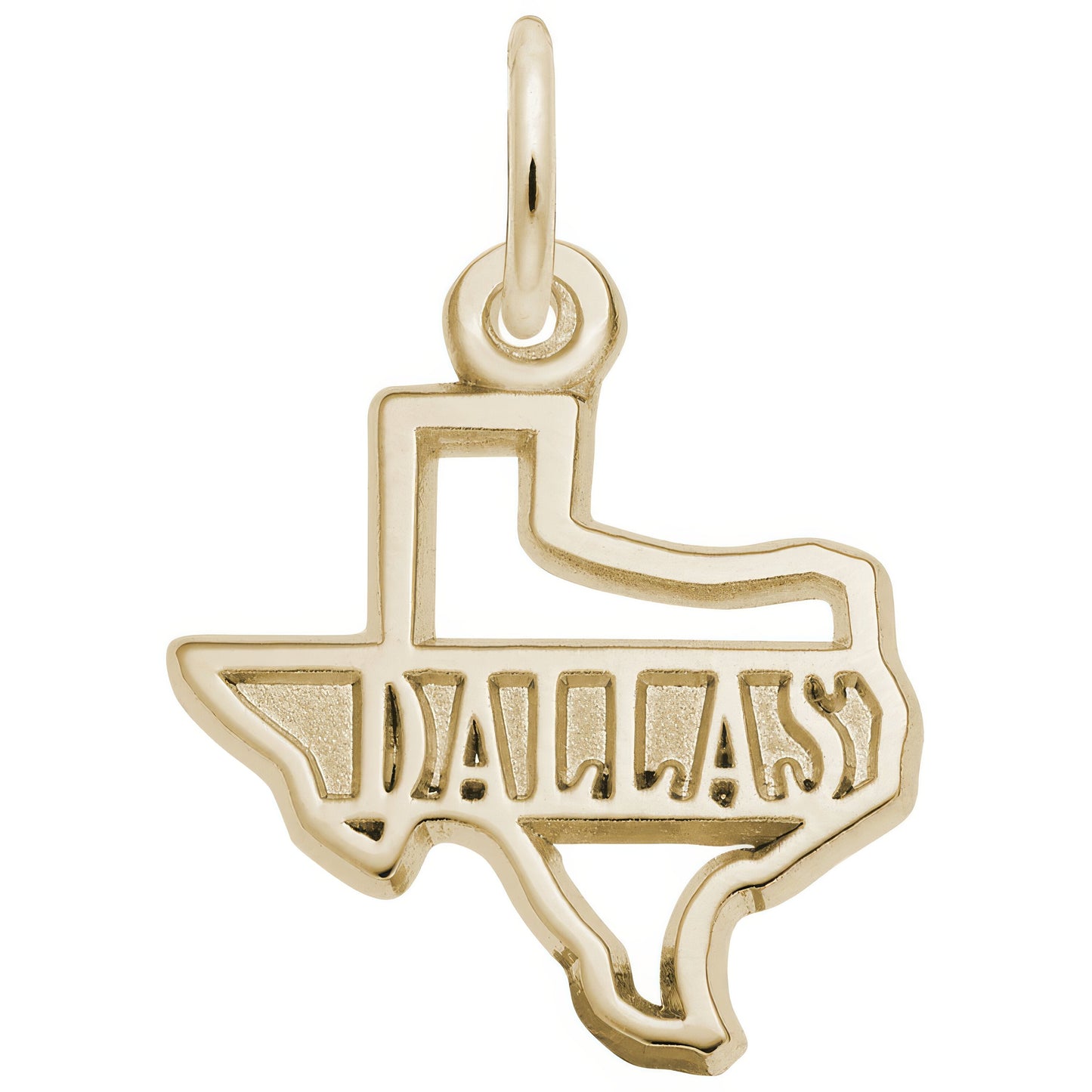Dallas Texas Map Charm - Metal - Sterling Silver