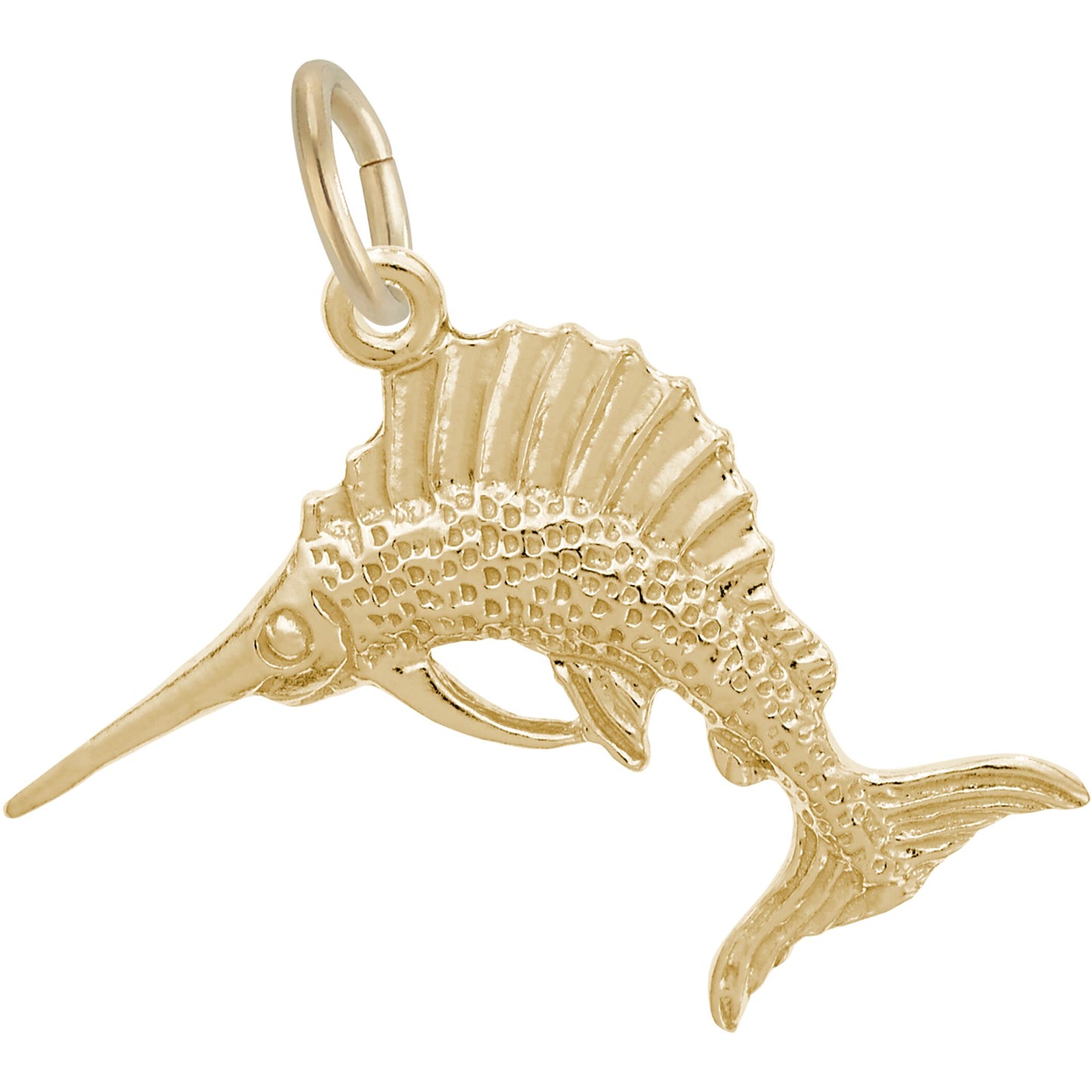 Sterling Silver Sailfish Charm - 11mm x 26mm