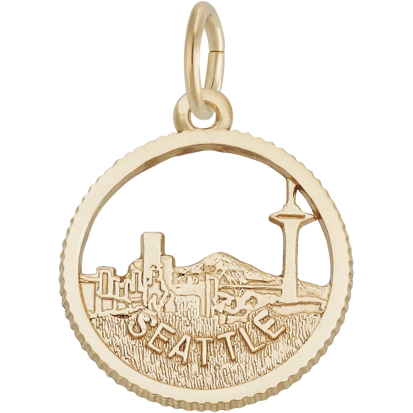 Seattle Skyline Open Charm - Metal - Sterling Silver