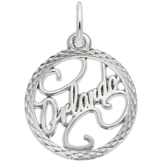 Orlando Faceted Charm - Metal - Sterling Silver