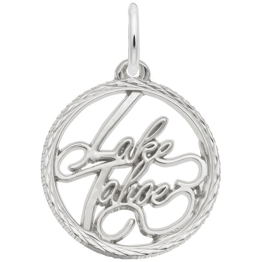 Lake Tahoe Faceted Charm - Metal - Sterling Silver