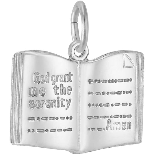 Serenity Prayer Bible Charm, Sterling Silver