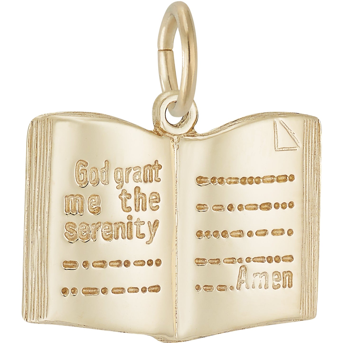 Serenity Prayer Bible Charm, Sterling Silver