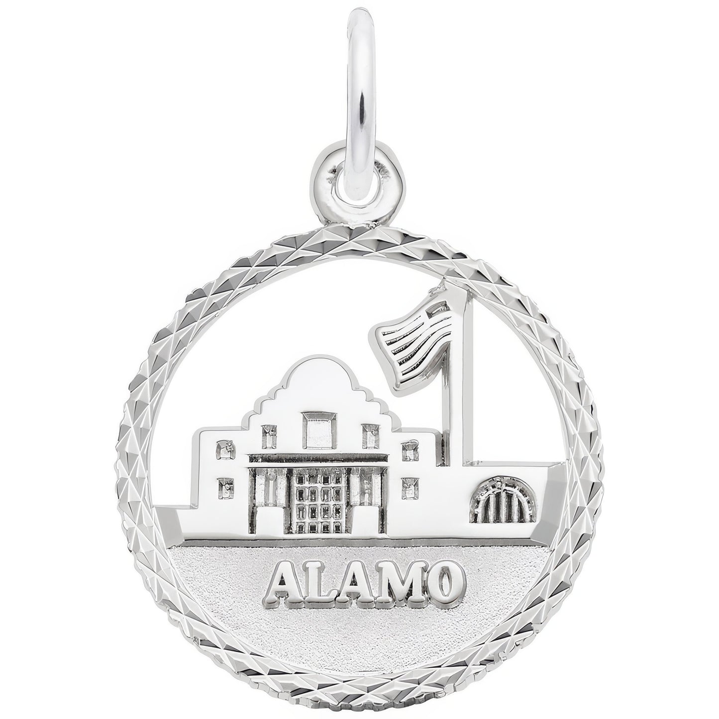 Sterling Silver Alamo Charm - 18mm x 18mm