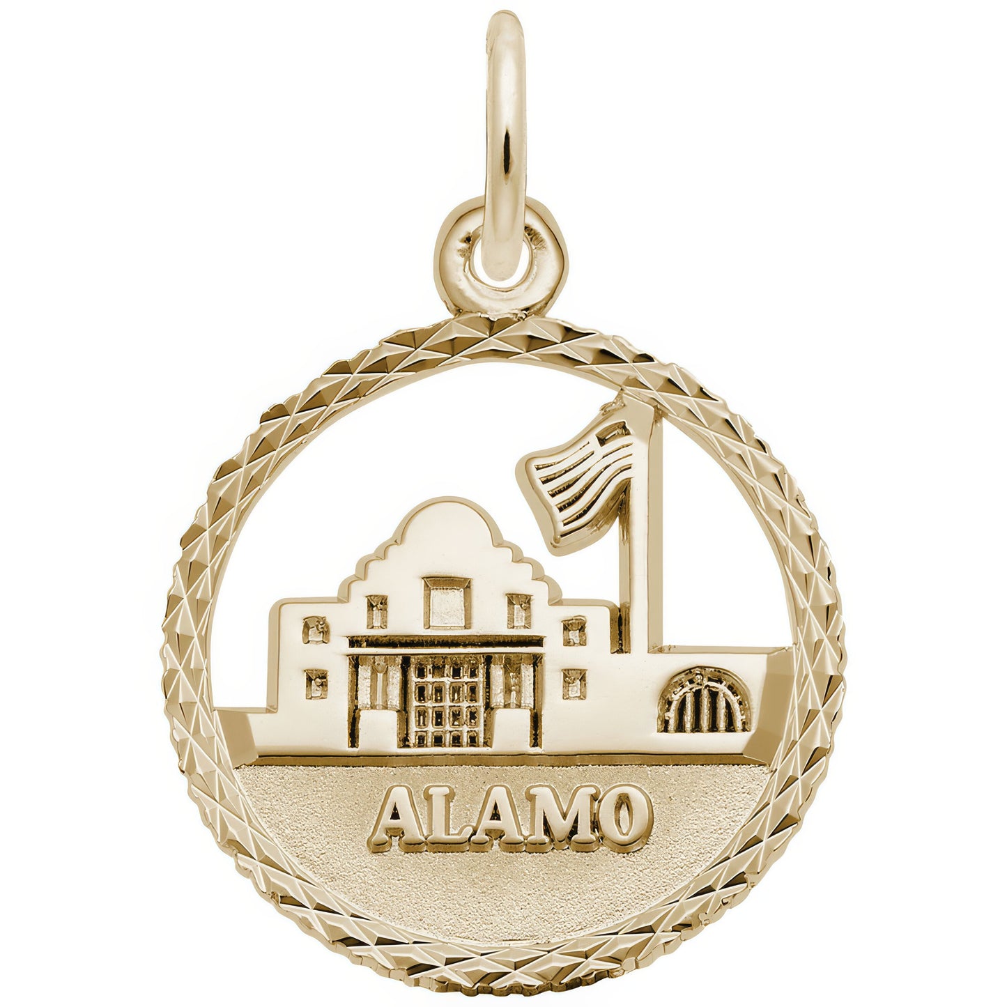 Sterling Silver Alamo Charm - 18mm x 18mm