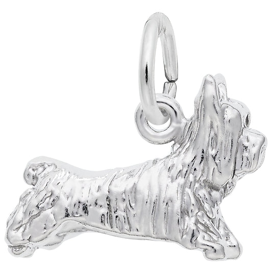 Terrier Dog Charm - Metal - Sterling Silver