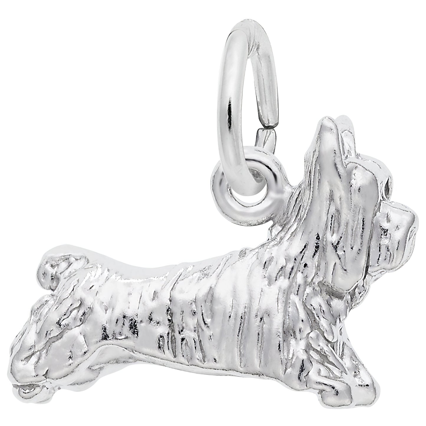 Terrier Dog Charm - Metal - Sterling Silver