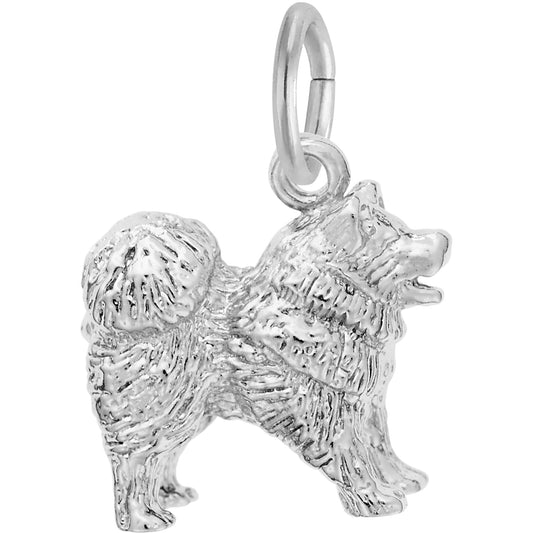 Chow Chow Dog Charm - Metal - Sterling Silver