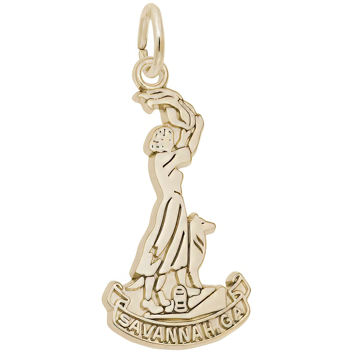 Sterling Silver Savannah Waving Girl Charm - 24mm x 13mm