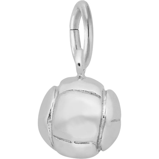 Detailed Volleyball Charm - Metal - Sterling Silver
