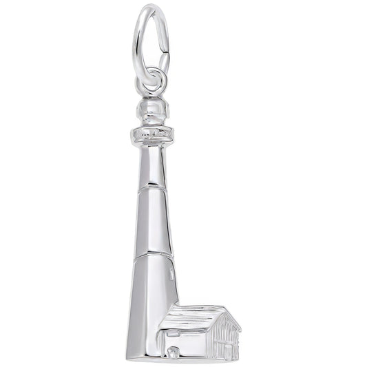 Tybee Island, GA Lighthouse Charm - Metal - Sterling Silver