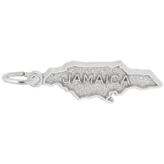 Sterling Silver Jamaica Charm - 7mm x 24mm