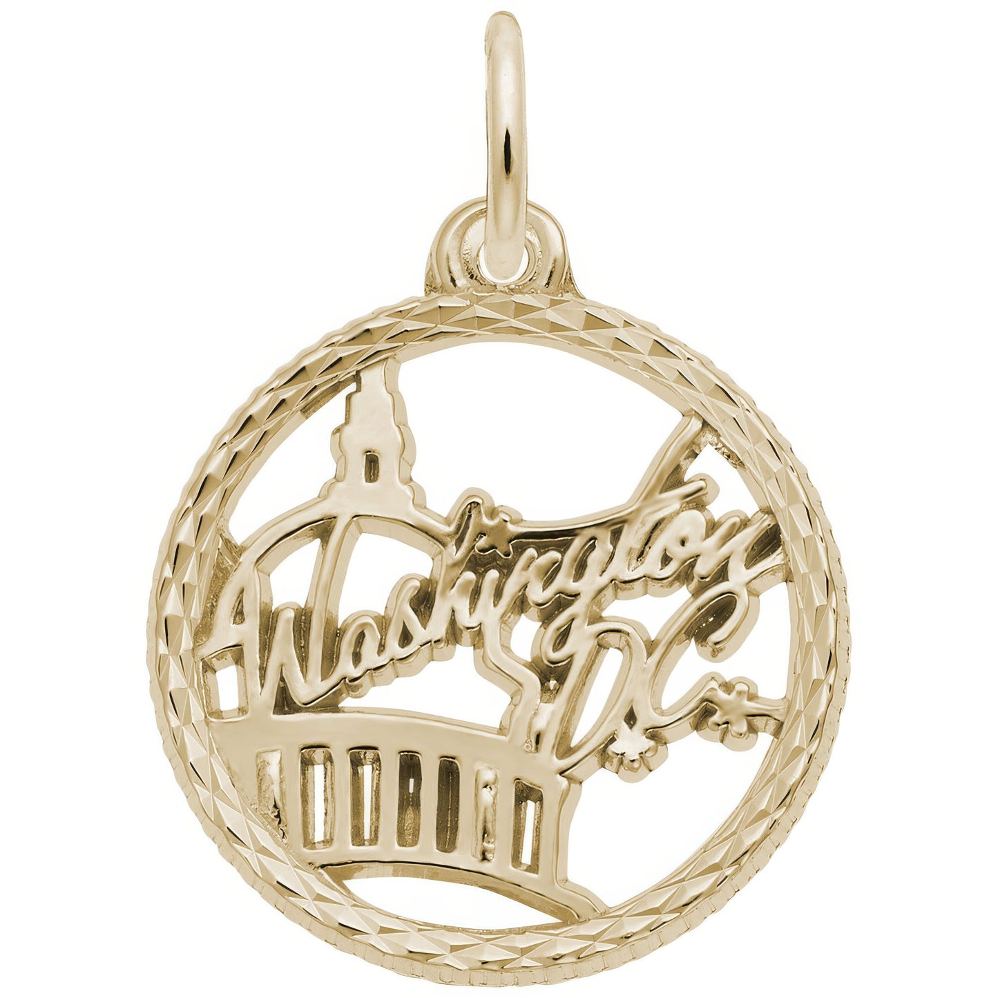 Washington DC Faceted Charm - Metal - Sterling Silver