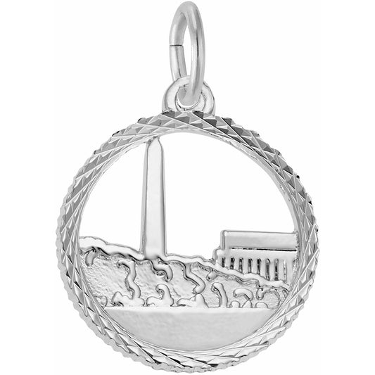 Washington Monument Open Charm - Metal - Sterling Silver