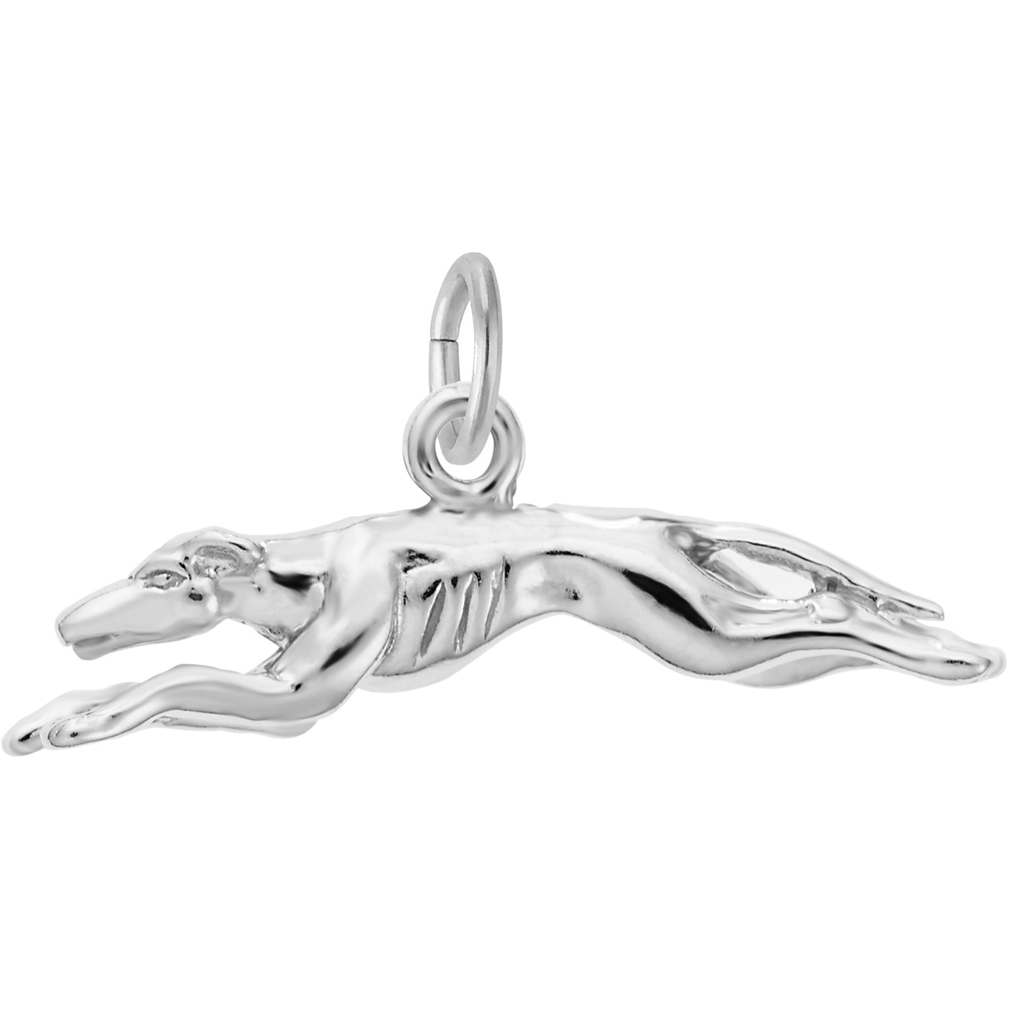 Greyhound Dog Charm - Metal - Sterling Silver