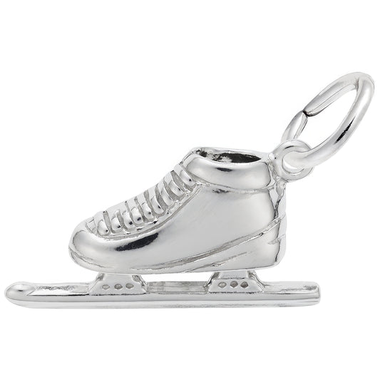 Speed Skate Charm - Metal - Sterling Silver