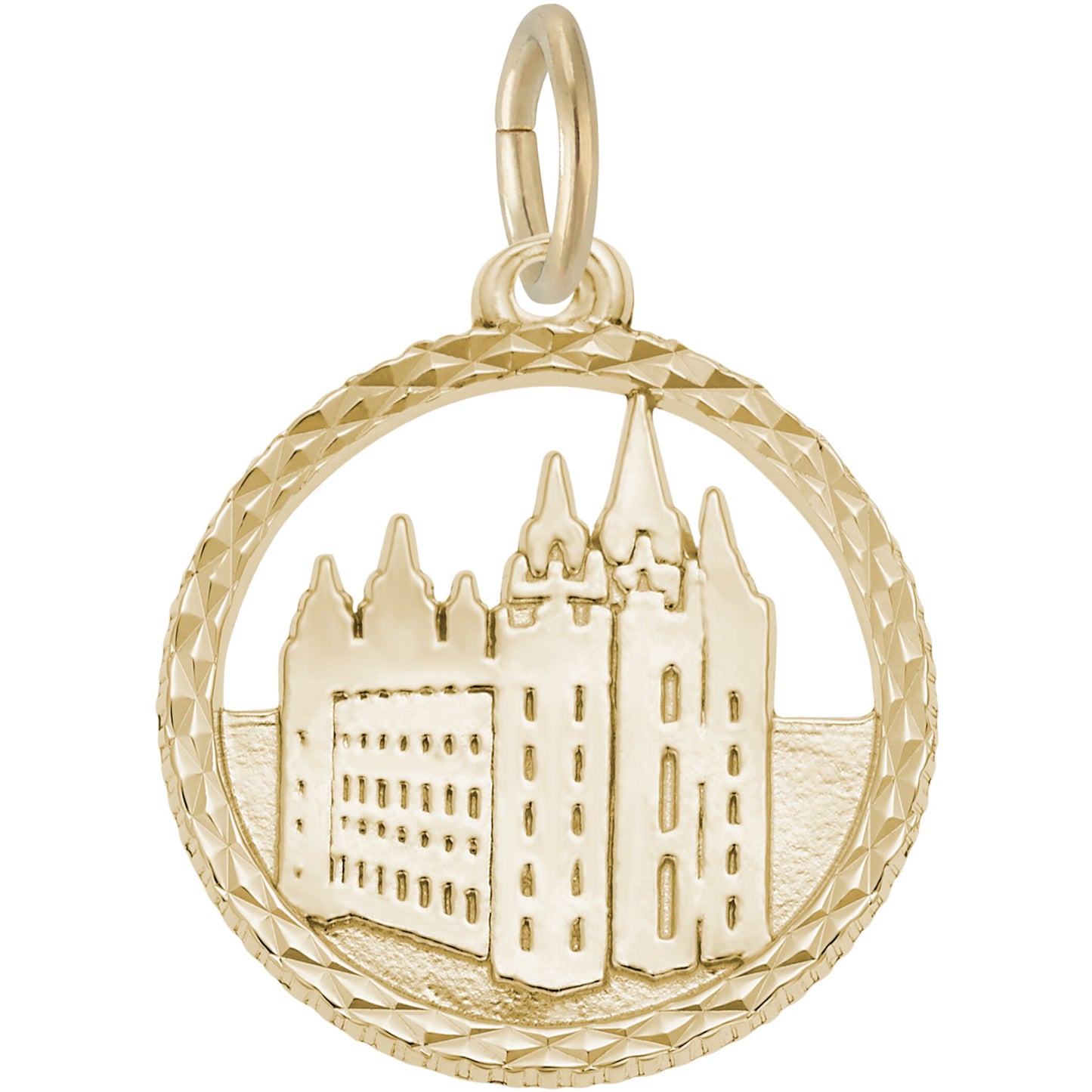 Mormon Temple Faceted Charm - Metal - Sterling Silver