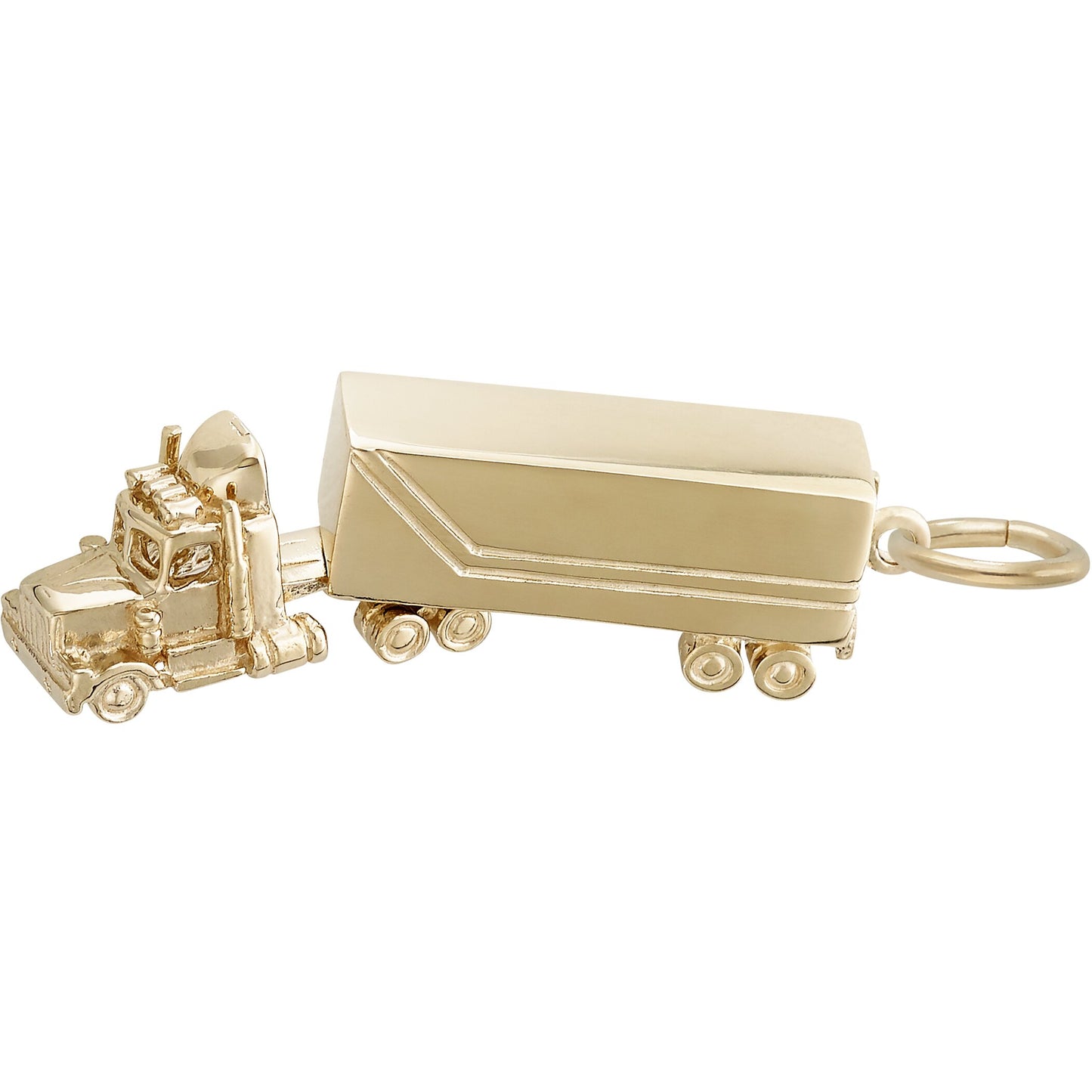Tractor Trailer Charm - Metal - Sterling Silver