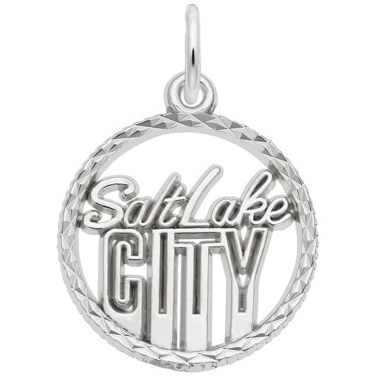 Salt Lake City Faceted Charm - Metal - Sterling Silver