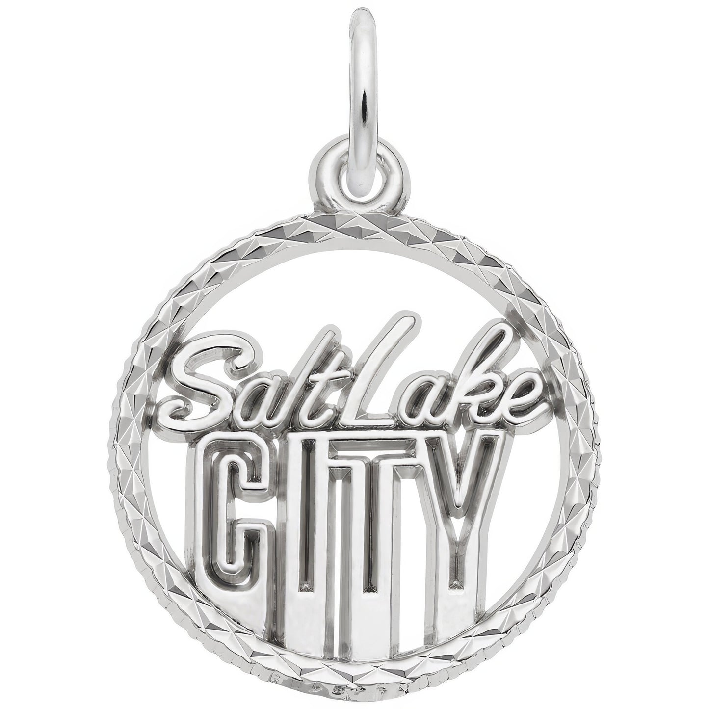 Salt Lake City Faceted Charm - Metal - Sterling Silver