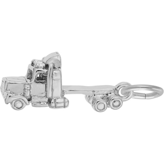 Semi Truck Charm - Metal - Sterling Silver