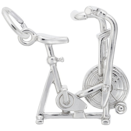 Exercise Bike Charm - Metal - Sterling Silver
