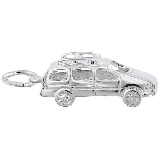 Mini Van Charm - Metal - Sterling Silver