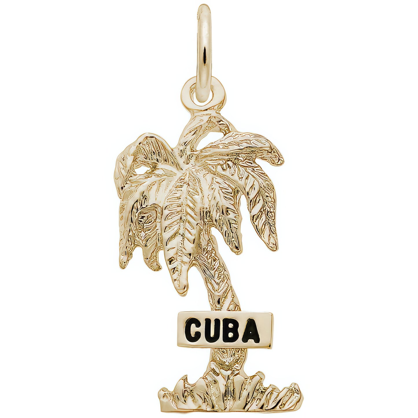 Cuba Palm Tree Charm - Metal - Sterling Silver