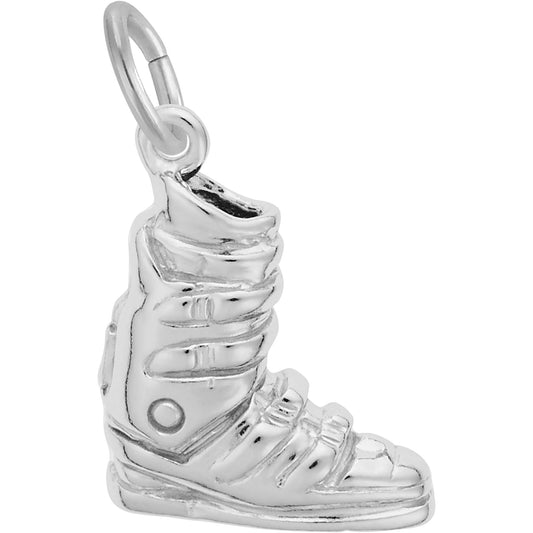 Ski Boot Charm - Metal - Sterling Silver